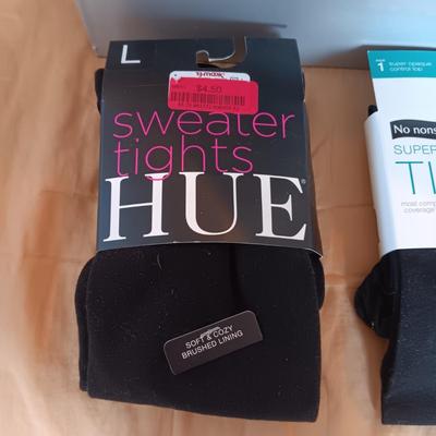 1 NEW VANELI SPORT AND ANOTHER PAIR OF VANELI SHOES, TIGHTS AND UMBRELLAS