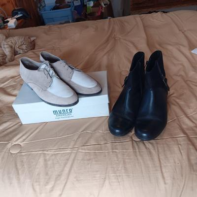LIKE NEW MUNRO AND CLARKS SHORT BOOTS AND SHOES
