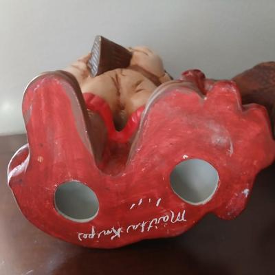 Hunting boy and Pheasent ceramic statues