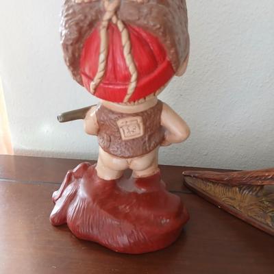 Hunting boy and Pheasent ceramic statues