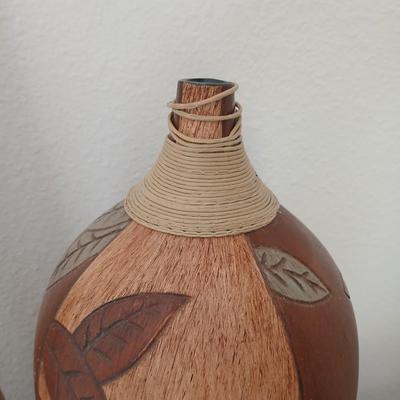 Two tall ceramic decorative vases