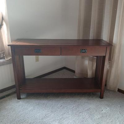 Mission style console /entry way sofa table with two drawers