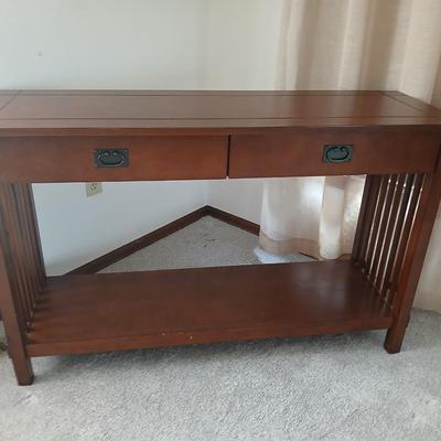 Mission style console /entry way sofa table with two drawers