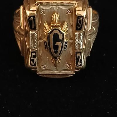 Vintage 1952 10k High school class ring