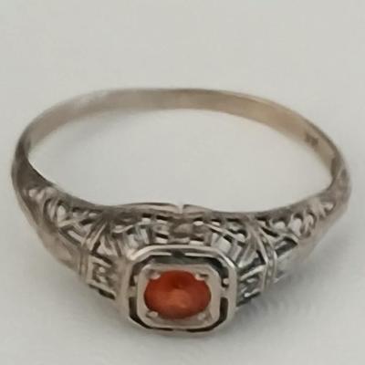 Southwestern style - Art Deco 14K White Gold Filigree Women's Ring