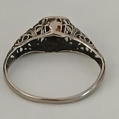 Southwestern style - Art Deco 14K White Gold Filigree Women's Ring