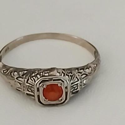 Southwestern style - Art Deco 14K White Gold Filigree Women's Ring