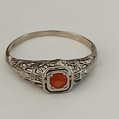 Southwestern style - Art Deco 14K White Gold Filigree Women's Ring