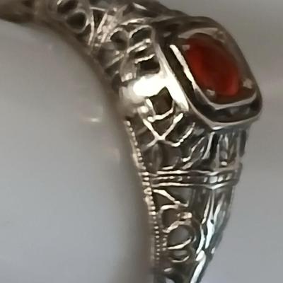 Southwestern style - Art Deco 14K White Gold Filigree Women's Ring