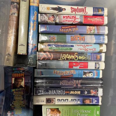 Tote of VHS movies