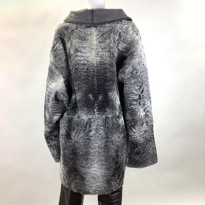 390 Grey Astrakhan Persian Fur Leather Coat