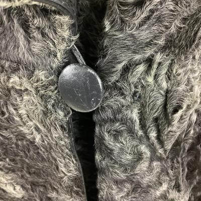 390 Grey Astrakhan Persian Fur Leather Coat
