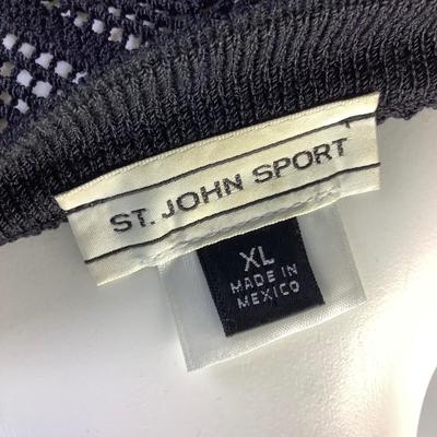 391 ST. JOHN Sport Black Cardigan Sweater Size XL