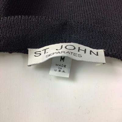 392 ST. JOHN Bow & Pearl Print Cardigan Sweater Size M