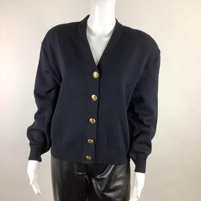 393 ST. JOHN Basics Black Cardigan Sweater Size M