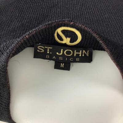 393 ST. JOHN Basics Black Cardigan Sweater Size M