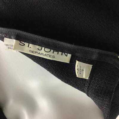 394 ST. JOHN Seperates Mock Neck Short Sleeve Sweater Size L