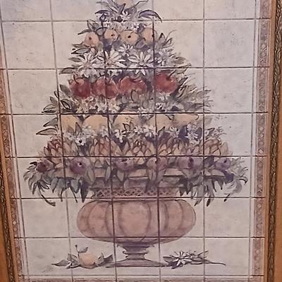 Italian inspired wood frame with gold accent wall art