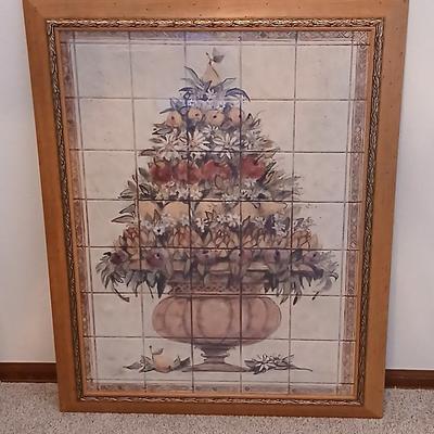 Italian inspired wood frame with gold accent wall art