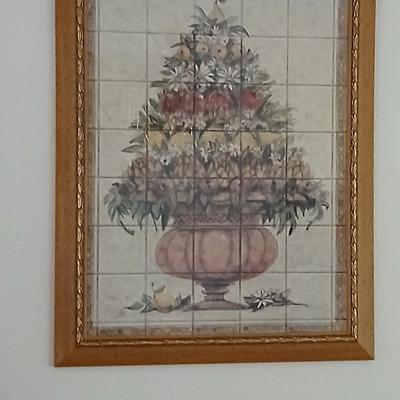 Italian inspired wood frame with gold accent wall art