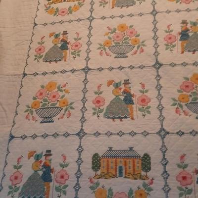Beautiful, embroidered Quilt Large blanket