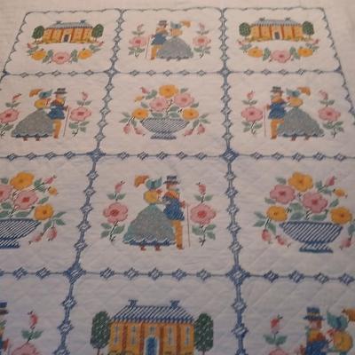 Beautiful, embroidered Quilt Large blanket
