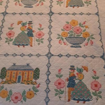 Beautiful, embroidered Quilt Large blanket