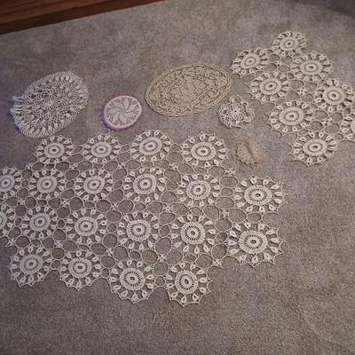 Vintage knitted Handmade doily's