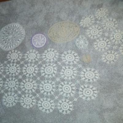 Vintage knitted Handmade doily's