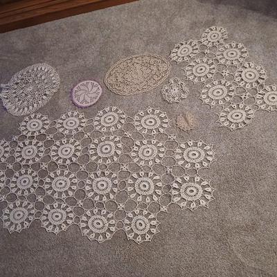 Vintage knitted Handmade doily's