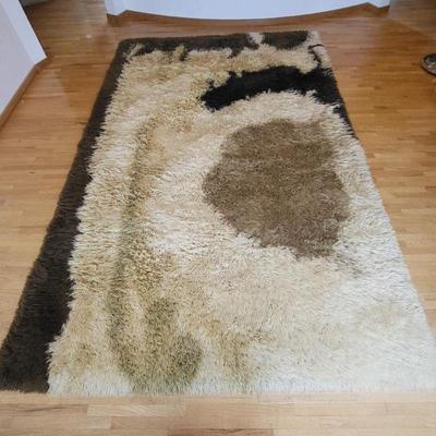Midcentury Scandinavian Wool Rya Area Rug 9x55 $1500 value
