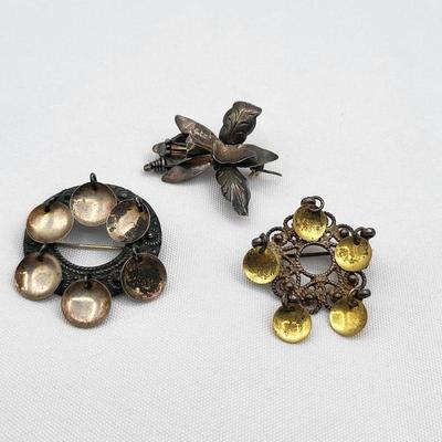 Norwegian Sterling Solje Dangles Orchid Pins