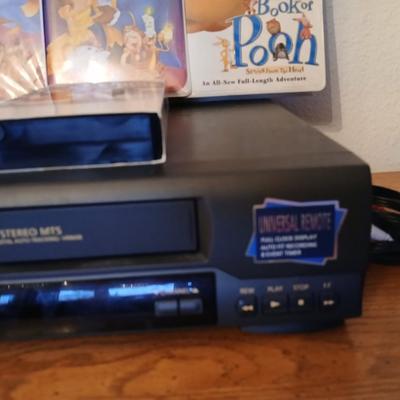 Samsung VHS Player with Disney VHS tapes & others