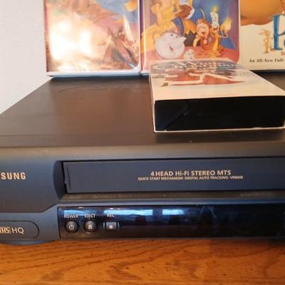 Samsung VHS Player with Disney VHS tapes & others