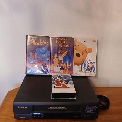 Samsung VHS Player with Disney VHS tapes & others