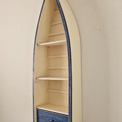 Wooden Knick-knack boat shelf - Nautical Beach decor