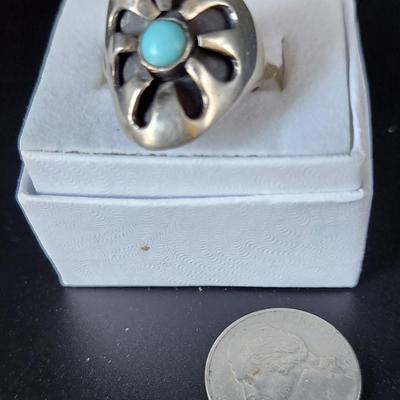 Sandcast Turquoise RIng