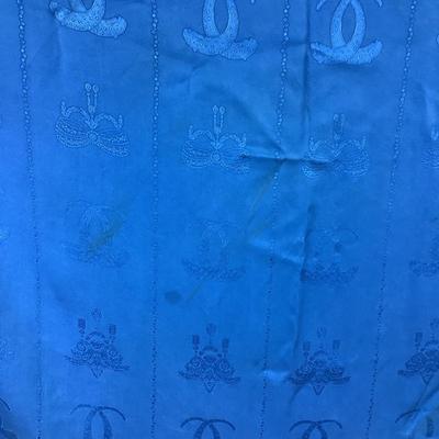 395 Vintage CARTIER Blue Silk Scarf