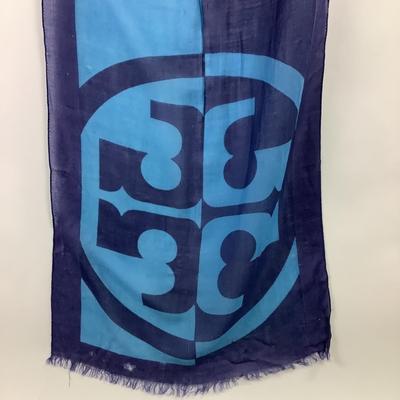 296 TORY BURCH Blue Cotton Scarf