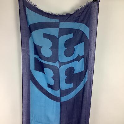 296 TORY BURCH Blue Cotton Scarf