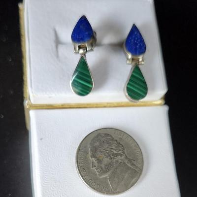 Lapis Malachite Earrings