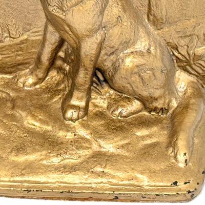 Set of Heavy Cast Iron German Shepard Book Ends