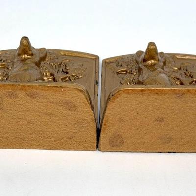 Set of Heavy Cast Iron German Shepard Book Ends