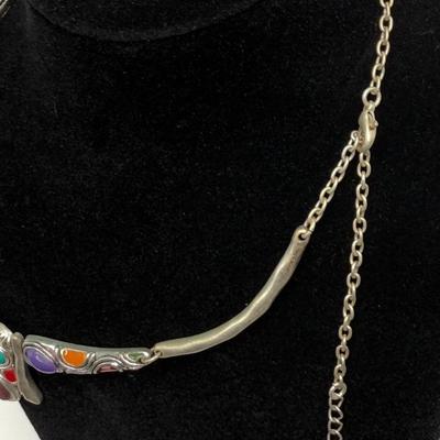 Multi-Colored Necklace with Matching Earring Set