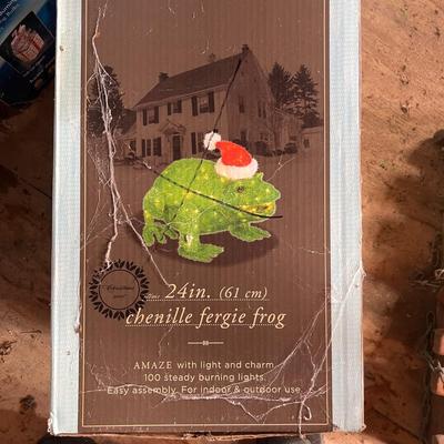 Chenille ‘Fergie Frog’ & More Christmas Lighted Yard Decor (S-RG)