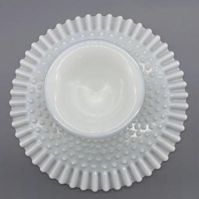 Vintage Hobnail Ruffled Edge Cake Plate