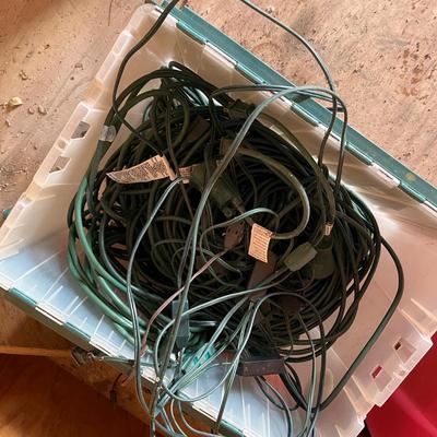 Huge Assortment of Christmas Lights Plus Storage Tubs & Extension Cords (S-RG)