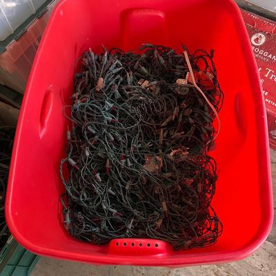 Huge Assortment of Christmas Lights Plus Storage Tubs & Extension Cords (S-RG)