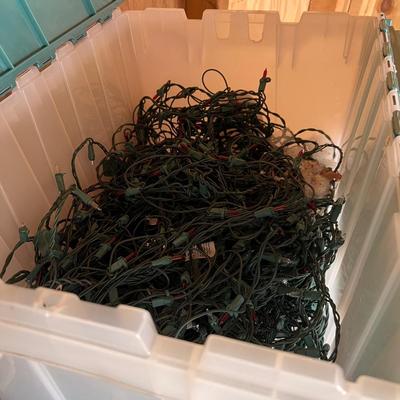 Huge Assortment of Christmas Lights Plus Storage Tubs & Extension Cords (S-RG)