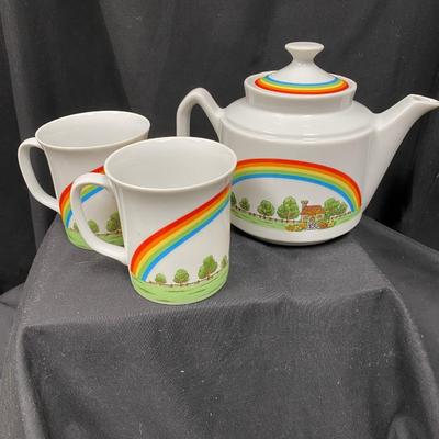 Rainbow Cottage 3 piece Tea Set